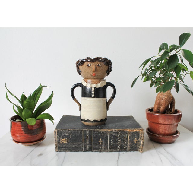 Studio art pottery maid vase. Signed and dated on bottom. Minor age wear. No chips or cracks.
