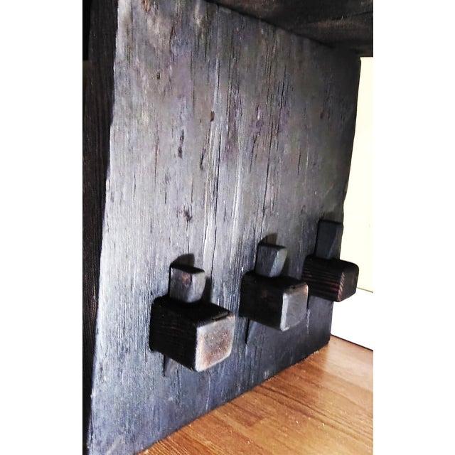 Wood Yakisugi Coffee Table — Reclaimed Barnwood, Shou Sugi Ban Finish, Lower Shelf, Handmade Western Ny For Sale - Image 7 of 8
