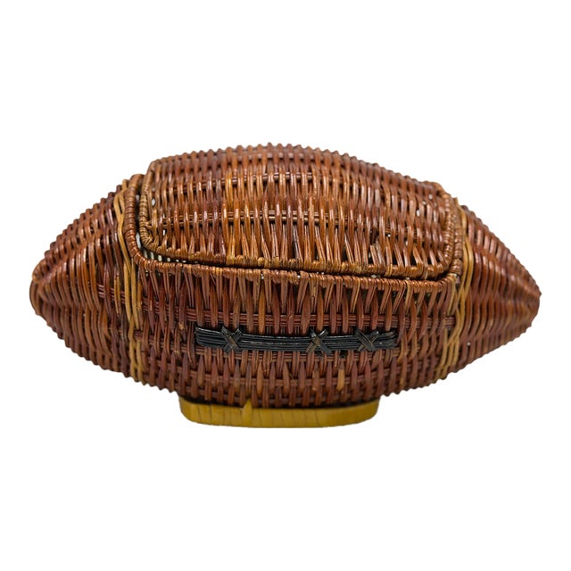 Vintage Wicker Football Basket For Sale