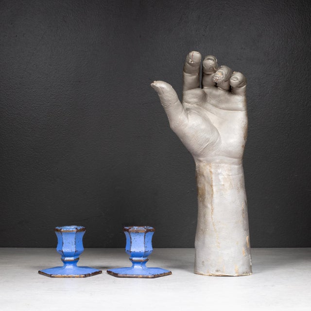 Vintage Solid Steel Candlestick Holders c.1940 For Sale In San Francisco - Image 6 of 7