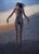 Reverie by Dave Seeley | Oil on Canvas on Panel Woman floating in a sky with clouds at sunset. For Sale