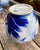 Ceramic Vintage Japanese Porcelain Peony Vase | Cobalt Blue & White Floral Motif | Gold Accents For Sale - Image 7 of 12