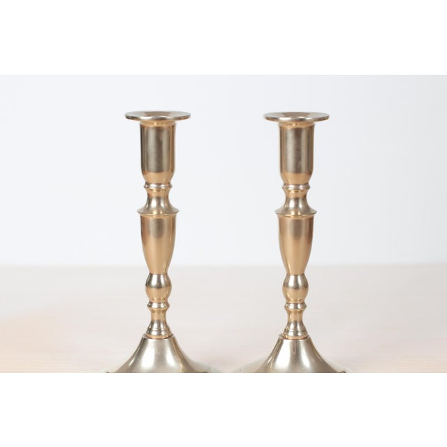 Mid-Century Modern Mid-Century Danish Handmade Brass Candlestick Holders For Sale - Image 3 of 12