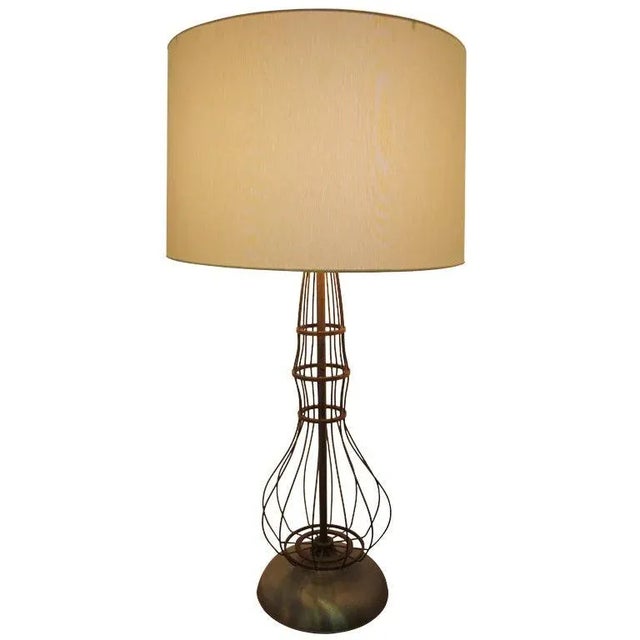 1950s Industrial Brutalist Style Brass & Aluminum Table Lamp For Sale - Image 5 of 5