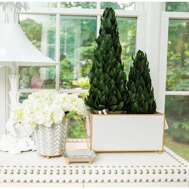 Modern Transitional Style Rectangular Cachepot For Sale In Chicago - Image 6 of 8