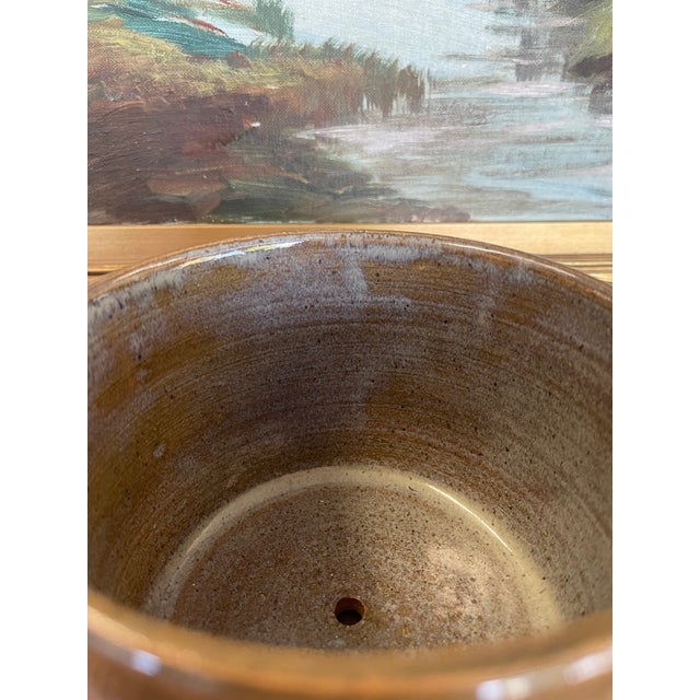Gray Handmade PNW Wheel-Thrown Signed Planter With Dish. For Sale - Image 8 of 10