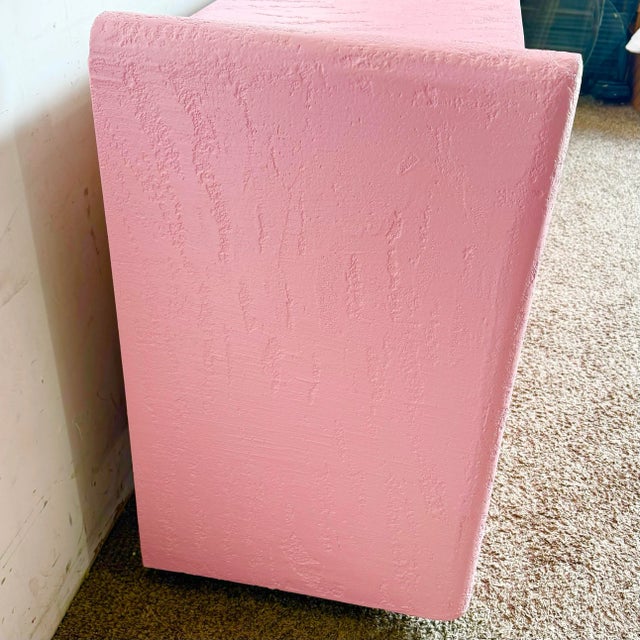 Wood Postmodern Pink Stucco Finished Credenza For Sale - Image 7 of 12