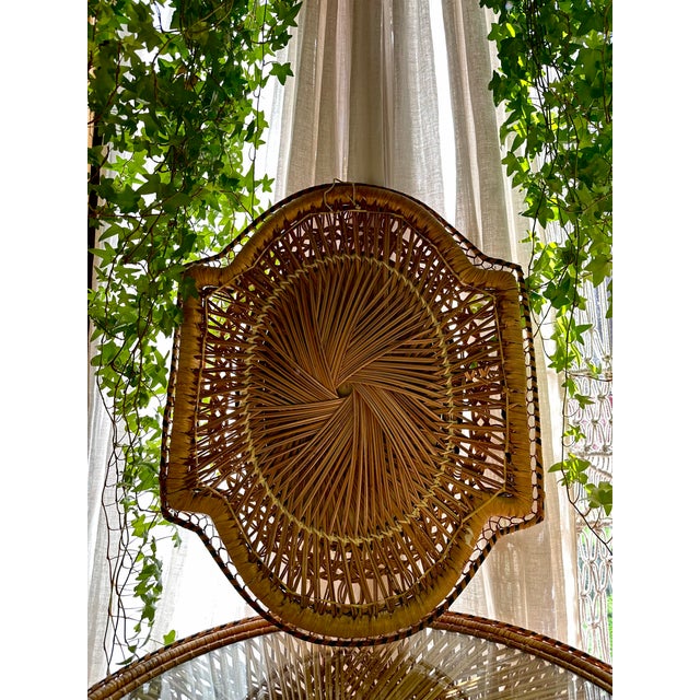 Black Sculptural Mirror in Rattan and Natural Wicker, 1970 For Sale - Image 8 of 12