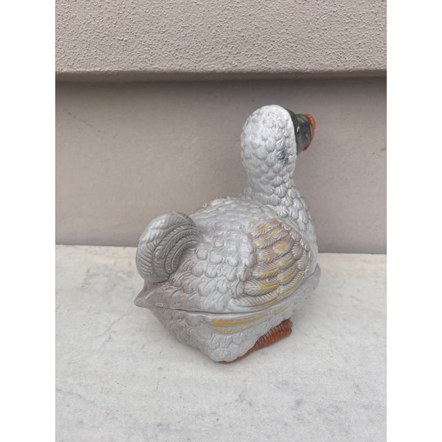 French Mid-Century French Majolica Dodo Tureen Michel Caugant For Sale - Image 3 of 7