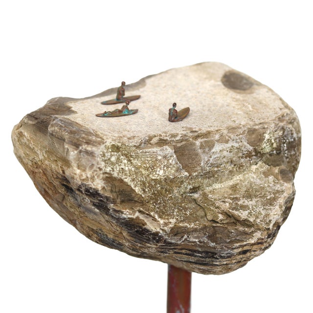 Wood Contemporary Original Surf-Inspired Abstract Sculpture by Kevin Perrault, Figurative Metal and Stone Sulptural Art For Sale - Image 7 of 11
