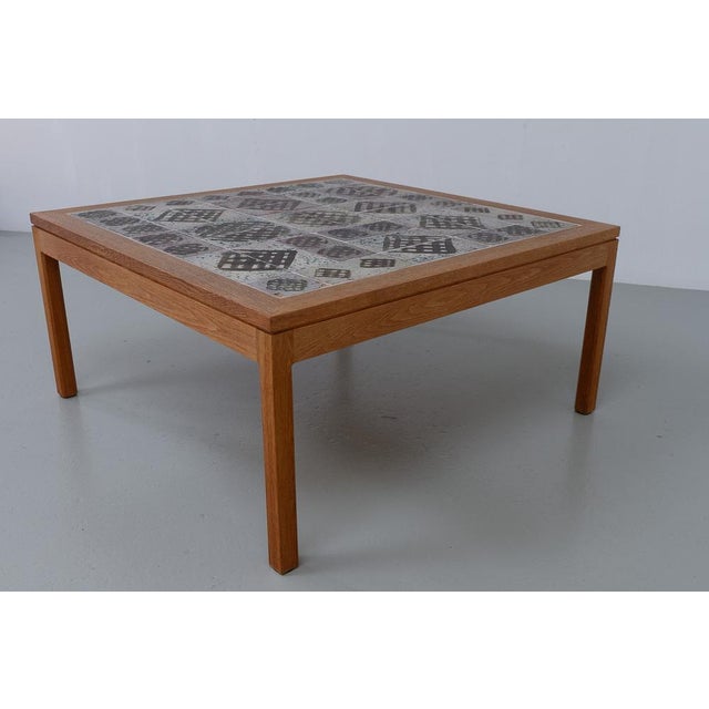 Danish Oak and Tile Coffee Table by Tue Poulsen, 1960s For Sale - Image 10 of 18