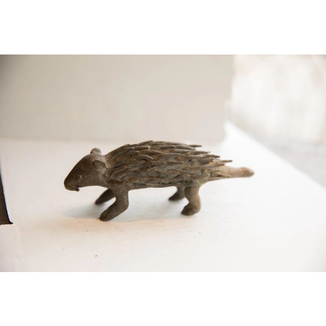 African Vintage African Porcupine Sculpture For Sale - Image 3 of 7
