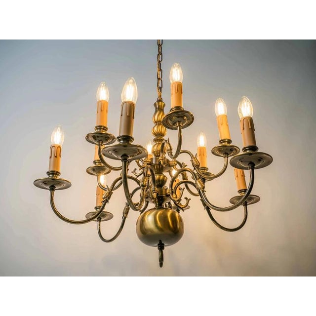 Antique 2-Tier Chandelier with Fish For Sale - Image 9 of 16