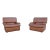 Vintage Leather Lounge Chairs Styled After De Sede- a Pair For Sale