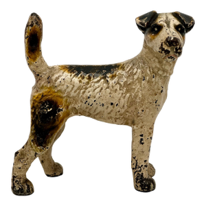 Vintage 1930s American Hubley Manufacturing Company Cast Iron Fox Terrier Dog Doorstop