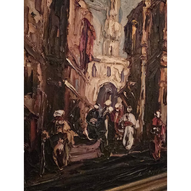 Impressionist 1930s Pre Mid Century Signed Impressionist Painting Orientalist For Sale - Image 3 of 9