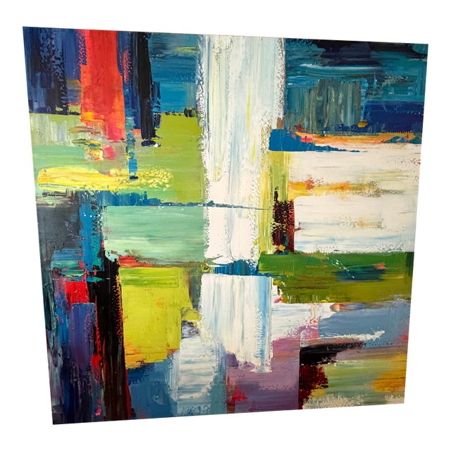 Abstract Oil Painting, Large Canvas - Artist Unknown For Sale