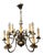 Flemish Brass Two-Tier Twelve Branch Chandelier For Sale