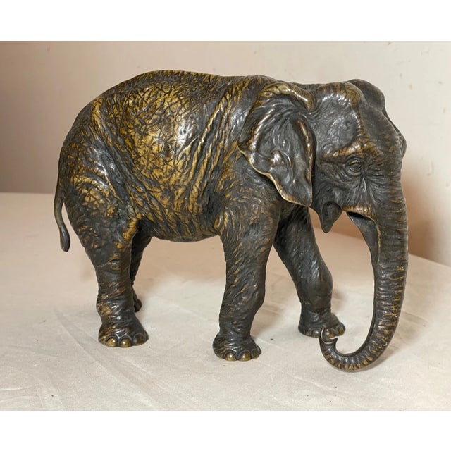 Experience the majesty of 19th century Austria with this exquisite bronze elephant statue created by Bergmann. This...