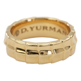 18k (750) Solid Yellow Gold David Yurman Armory Band Ring, Size 10 For Sale
