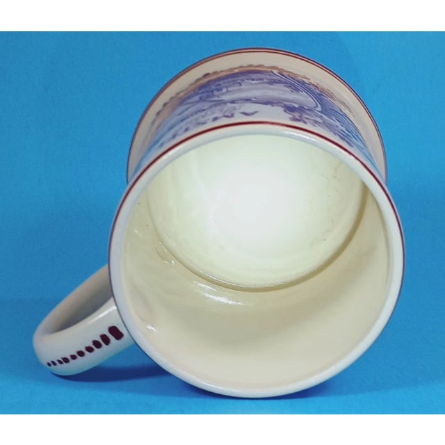 1990s Vintage Delft Red Floral Handwork Holland Mug For Sale - Image 5 of 7