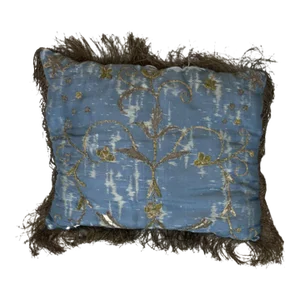 Mid 18th Century Blue & Gold Pillow