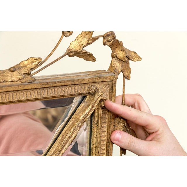 Stunning 58” Friedman Brothers Louis XVI Giltwood Wall Mirror With Urn and Floral Crest For Sale - Image 11 of 13