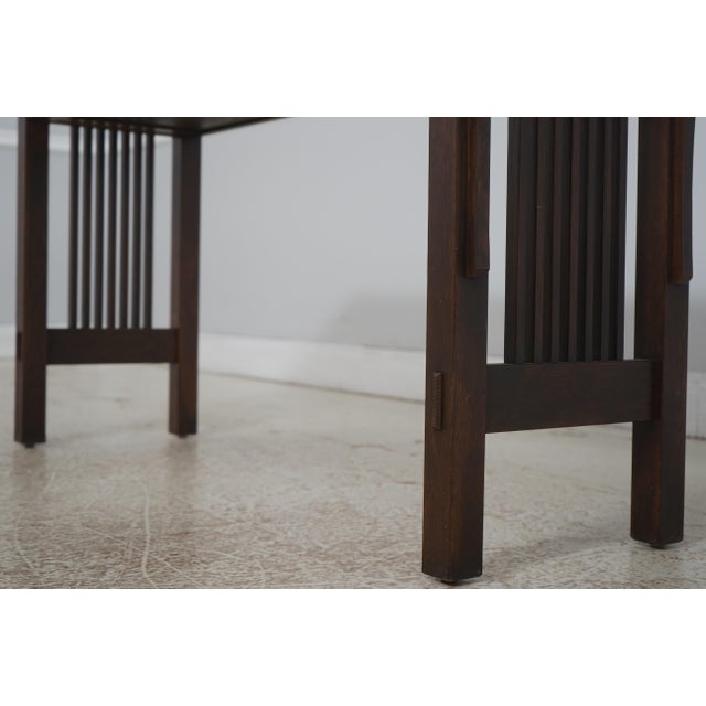 Wood Stickley Mission Oak 2 Drawer Sofa Console Table For Sale - Image 7 of 18