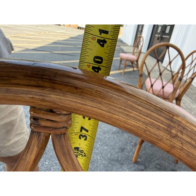 Late 20th Century Set of Four Vintage Bamboo Dining Chairs For Sale - Image 11 of 15