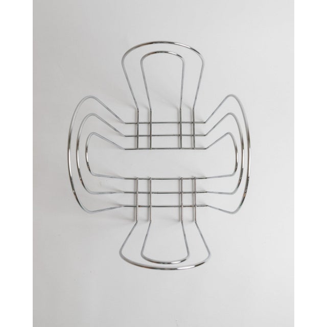 Space Age Chrome-Plated Metal Basket, 1980s For Sale - Image 10 of 11