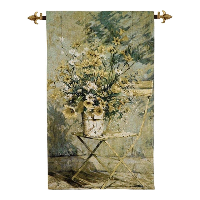 Garden Bouquet Loom Woven Tapestry - 132 X 76 Cm (4'4" X 2'6") - Requires Rod Size 2 For Sale
