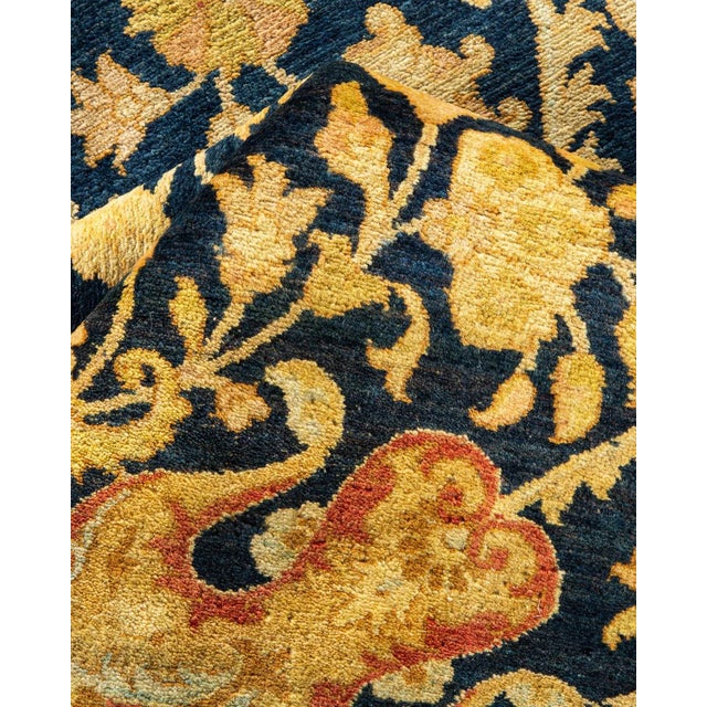 Textile Vintage Moroccan Hand Knotted Wool Area Rug, Navy Blue - 7'10" X 9'10" For Sale - Image 7 of 9
