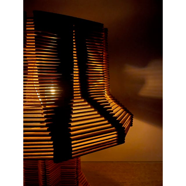 Mid 20th Century Mid-Century Handcrafted Sculptural Wood Table Lamp For Sale - Image 5 of 11
