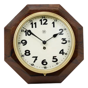 Vienna Modernism Wall Clock by Adolf Loos for Junghans, Germany, 1920s