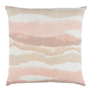 Schumacher Chandler Warp Print 22" Pillow In Sienna For Sale