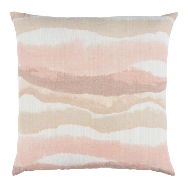 Schumacher Chandler Warp Print 22" Pillow In Sienna For Sale