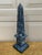 Stone Neoclassical Grand Tour Solid Marble Blue Obelisk With Dramatic Veining For Sale - Image 7 of 10