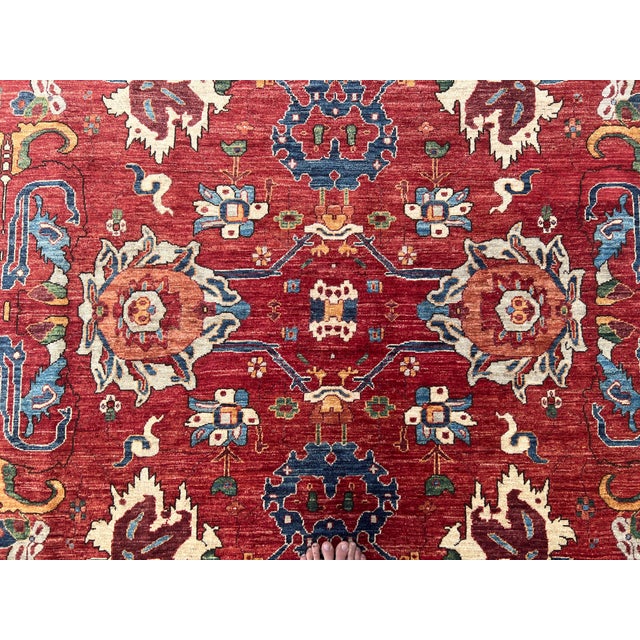 2010s Serapi Karaja Persian Style Hand Knotted Area Rug 8.3 X 9.9 For Sale - Image 9 of 10