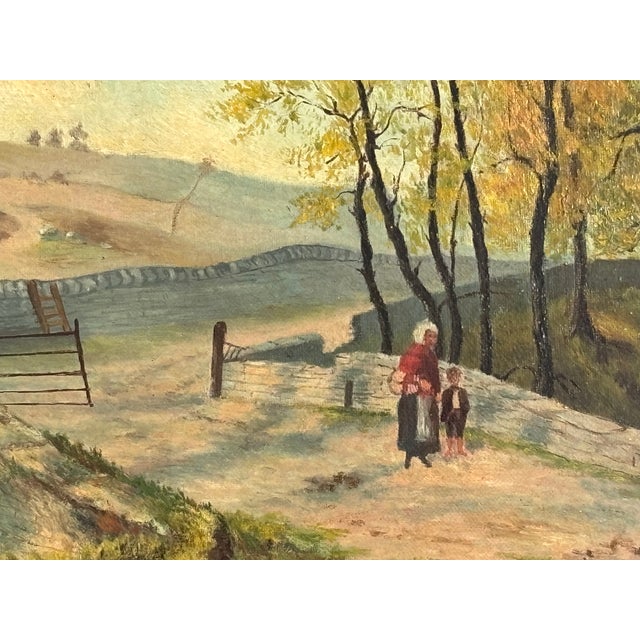 Exceptional + Original 19th C. English School Oil on Canvas in Bold Gilt Frame For Sale - Image 4 of 11