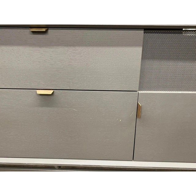 Wood "Dang" by Blu Dot 2 Door 2 Drawer Grey Media Stand Console Credenza Cabinet For Sale - Image 7 of 12