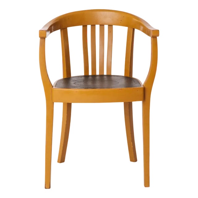 Vintage German Armchair in Mustard Yellow and Green, 1950s For Sale