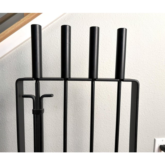 Mid-Century Modern Midcentury Pilgrim Fireplace Tool Set in the Style of George Nelson- 4 Tools + Holder For Sale - Image 3 of 11