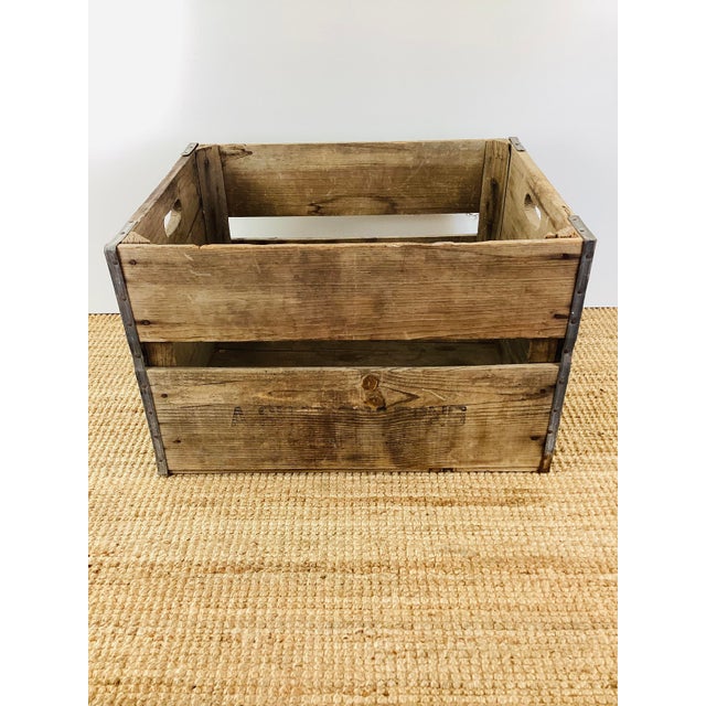 Vintage Rustic Farmhouse Style Wood Crate / Box made of wood stamped A Shapiro & Sons Oakland Ca metal trim very rustic...