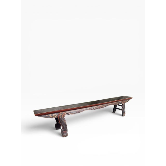 Monumental Early 20th Century Chinese Lacquer Altar Bench For Sale In Boston - Image 6 of 11