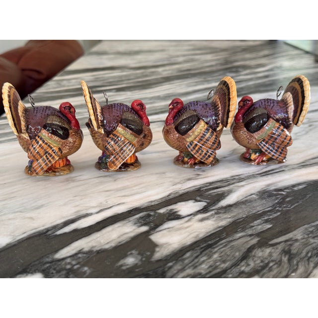 Ceramic Vintage Porcelain Turkey Motif Place Card Holders - Set of 8 For Sale - Image 7 of 13