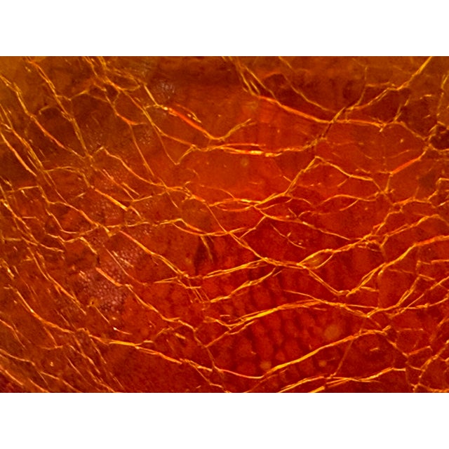 Orange Italian Hand Blown Fire Orange Glass Decanter For Sale - Image 8 of 12