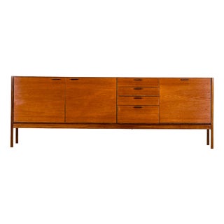 Mid-Century Sideboard with Brown Leather Handles by Meredew, 1960s For Sale