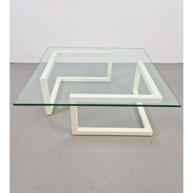 1990s Minimalist Duo Glass Coffee Table by Paul Visser for Lourens Fisher White, 1990s For Sale - Image 5 of 12