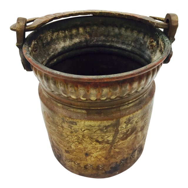 Antique Hammered Copper Bucket Chairish
