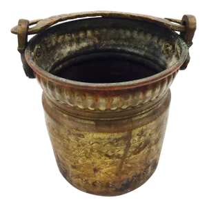 Antique Hammered Copper Bucket